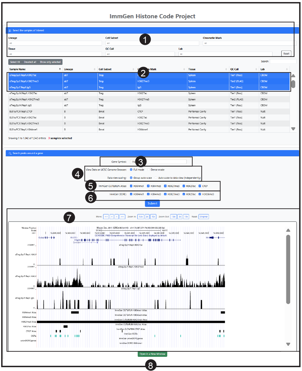 Histone code page screenshot